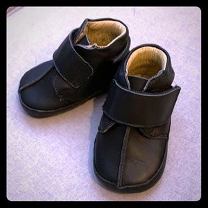 Black leather Baby Booties
